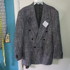 Bachrach Charcoal Double-Breasted BlazerJacket